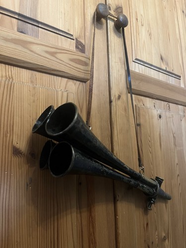 Antikes signalhorn metall mit - antikes,