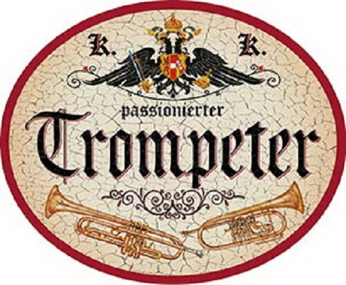 Trompeter nostalgieschild - +,